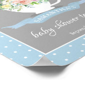 フローラエレガントティーカップベビーシャワーティーパーティー ポスター (角)