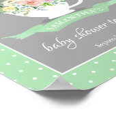 フローラエレガントティーカップベビーシャワーティーパーティー ポスター (角)