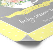 フローラエレガントティーカップベビーシャワーティーパーティー ポスター (角)