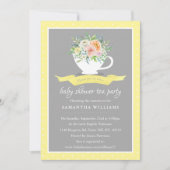 フローラエレガントティーカップベビーシャワーティーパーティー 招待状 (正面)