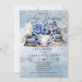 フローラエレガントティーカップベビーシャワー 招待状 (正面)
