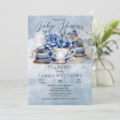 フローラエレガントティーカップベビーシャワー 招待状 (スタンド正面)