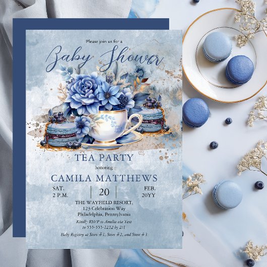 フローラエレガントティーカップベビーシャワー 招待状