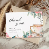 フローラエレガントティーパーティーブライダルシャワー サンキューカード