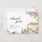 フローラエレガントティーパーティーブライダルシャワー サンキューカード (正面)
