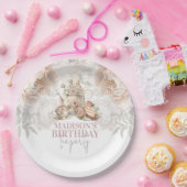 フローラエレガントティーパーティー誕生日 ペーパープレート (パーティー)