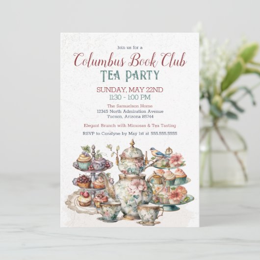 フローラエレガントティーファンシーパーティの招待状 招待状 (スタンド正面)