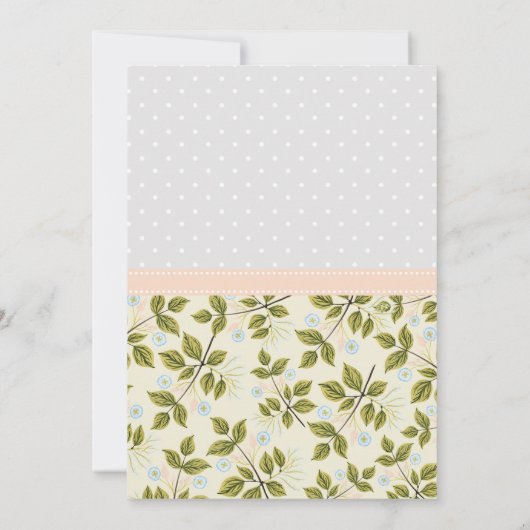 フローラエレガントティーポット赤ちゃんシャワー茶パーティー 招待状 (裏面)