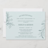 フローラエレガントティール（緑がかった色）我々は結び目披露宴 招待状 (正面)