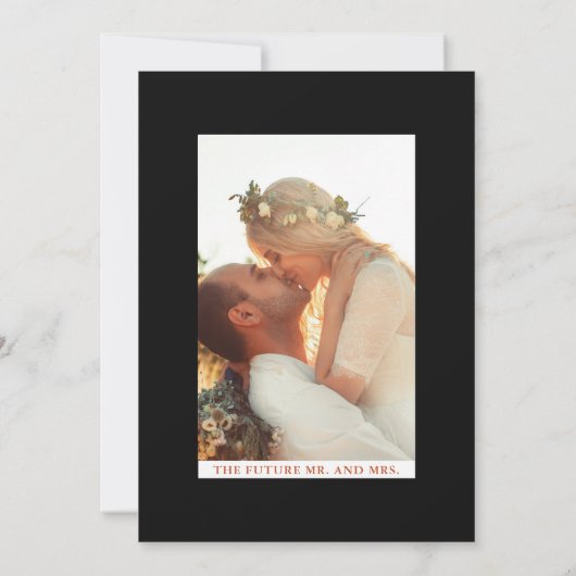 フローラエレガントテラコッタブラック婚約パーティ 招待状 (裏面)