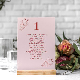 フローラエレガントテラコッタボホ結婚ズ テーブルナンバー