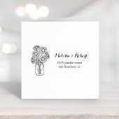 フローラエレガントデイジーズ結婚メイスン・ジャー セルフインキングスタンプ