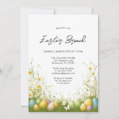 フローラエレガントデイジー水の色イースター 招待状 (正面)