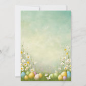 フローラエレガントデイジー水の色イースター 招待状 (裏面)