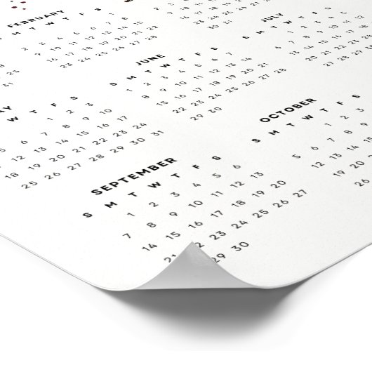 フローラエレガントデザインベージュカラーフラワーカレンダー ポスター (角)