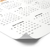 フローラエレガントデザインベージュトーンフラワーカレンダー ポスター (角)