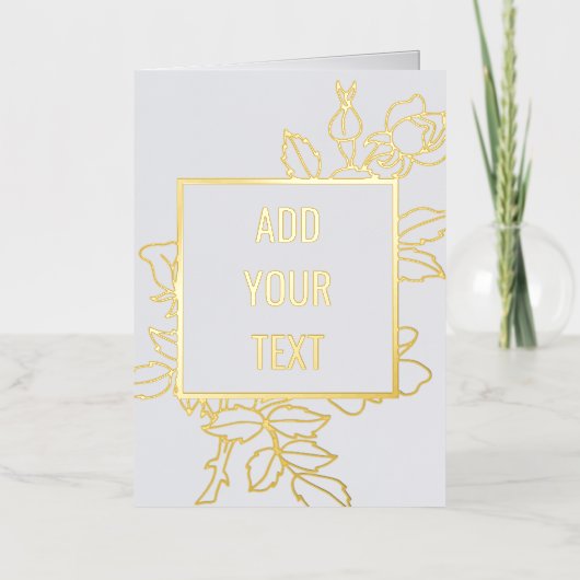 フローラエレガントデザイン折り箔カード 箔シーズンカード (正面)