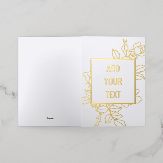 フローラエレガントデザイン折り箔カード 箔シーズンカード (外側レイダウン)