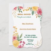 フローラエレガントデュアルネームBridal Shower招待状 (正面)