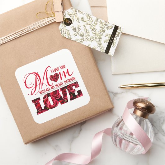 フローラエレガントトレンディー愛ママ母の日 スクエアシール (ギフト)