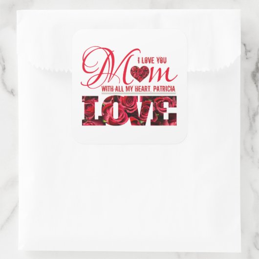 フローラエレガントトレンディー愛ママ母の日 スクエアシール (バッグ)