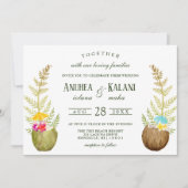 フローラエレガントトロピカルハワイビーチ結婚式 招待状 (正面)
