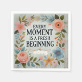 フローラエレガントナプキン – 美しい引用文アクセサリー スタンダードカクテルナプキン (正面)