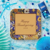 フローラエレガントハッピーサンクスギビング ペーパープレート (パーティー)