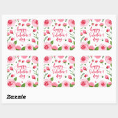 フローラエレガントハッピーバレンタインデーシール スクエアシール (シート)