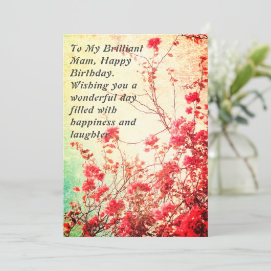 フローラエレガントハッピーバースデーブリリアントマム 招待状 (スタンド正面)