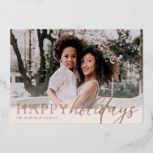 フローラエレガントハッピーホリデー写真 箔シーズンカード (正面)