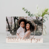 フローラエレガントハッピーホリデー写真 箔シーズンカード (立ち正面)