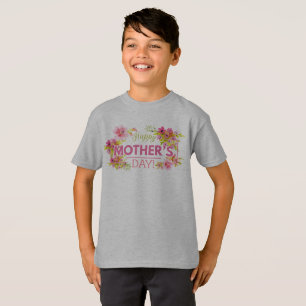 フローラエレガントハッピーマザーズデイタグレスシャツ Tシャツ