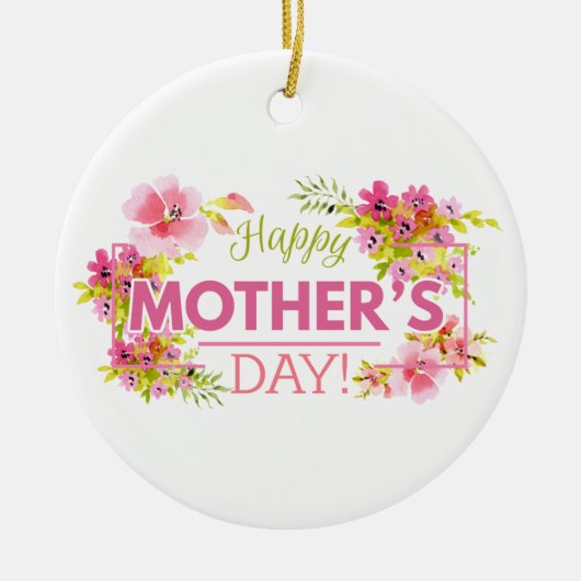 フローラエレガントハッピーマザーズデイ |オーナメント セラミックオーナメント (正面)