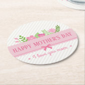 フローラエレガントハッピーマザーズデイ |コースター ラウンドペーパーコースター (アングル)