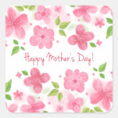 フローラエレガントハッピーマザーズデイ |ステッカー スクエアシール (正面)