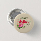 フローラエレガントハッピーマザーズデイ |ピンボタン 缶バッジ (正面&裏面)