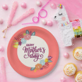 フローラエレガントハッピーマザーズデイ |紙プレート ペーパープレート (パーティー)