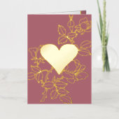 フローラエレガントハートパーソナライズされたフォイルカード 箔シーズンカード (正面)