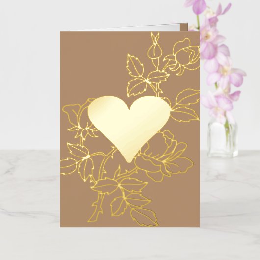 フローラエレガントハートパーソナライズされたフォイルカード 箔シーズンカード (蘭)