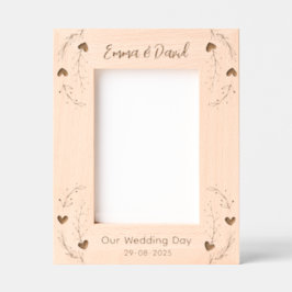 フローラエレガントハート結婚の新婚カップル レーザー彫刻フレーム