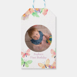 フローラエレガントバタフカスタムァイ写真第1誕生日 ギフトタグ