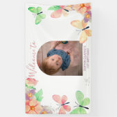 フローラエレガントバタフカスタムァイ写真第1誕生日 横断幕 (縦)