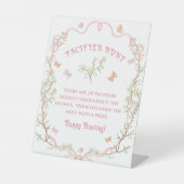 フローラエレガントバタフライおしゃぶり狩りベビーシャワー 台座サイン (正面)