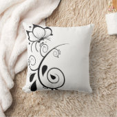 フローラエレガントバタフライデザイン枕 クッション (ブランケット)