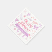 フローラエレガントバタフライベビーシャワーパーティー供給 スタンダードカクテルナプキン (角)