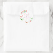 フローラエレガントバタフライ誕生日 ラウンドシール (バッグ)