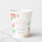 フローラエレガントバタフライ1日の誕生日 紙コップ (裏面)