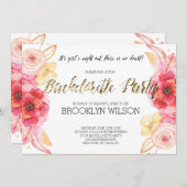 フローラエレガントバチェロレッテ招待状金箔 招待状 (正面/裏面)