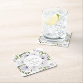 フローラエレガントバプテスマ《キリスト教》洗礼式や命名式スクリプト スクエアペーパーコースター (インサイチュ)